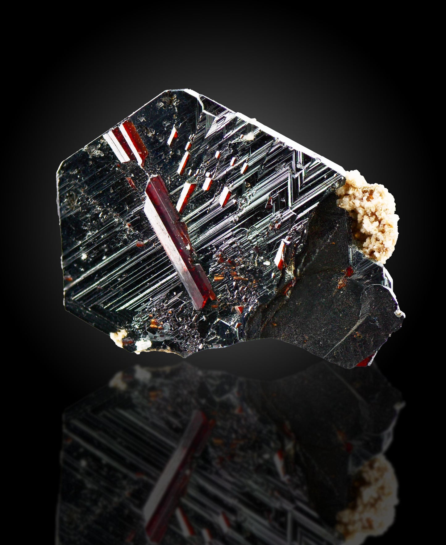 Rutile on Hematite, Cavradi gorge, Val Curnera, Tujetsch, Surselva Region, Grisons, Switzerland