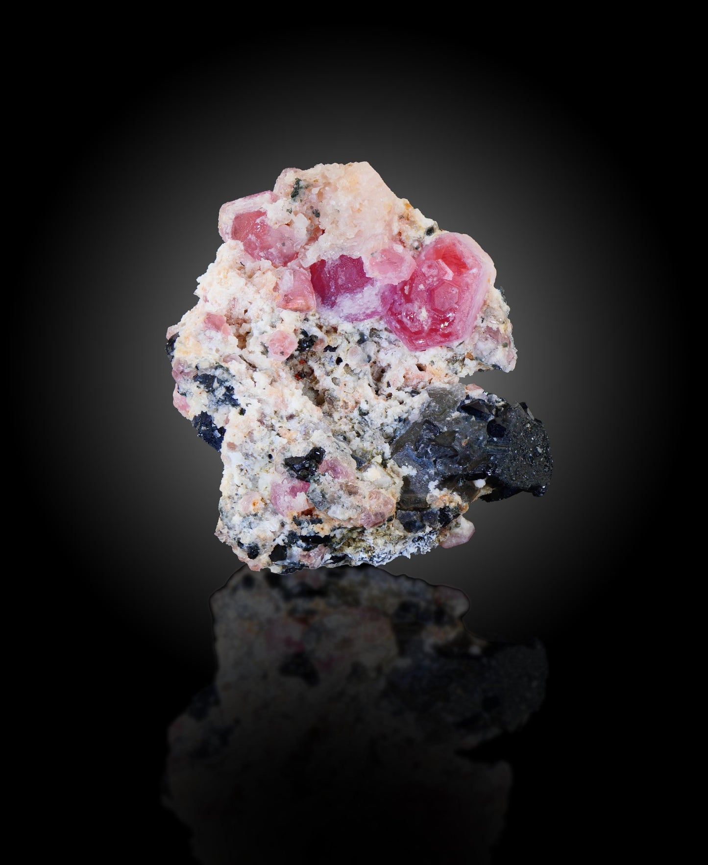 Pezzottaite, Smoky Quartz, and Tourmaline, Sakavalana mine, Ambatovita, Mandrosonoro area,  Amoron'i Mania Region, Fianarantsoa Province, Madagascar