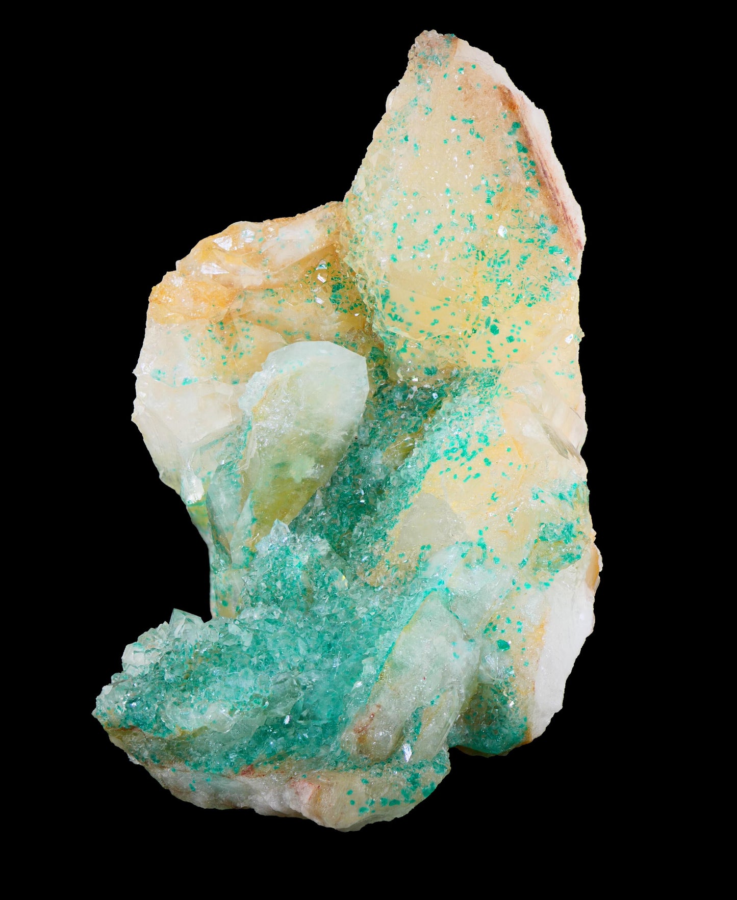 Dioptase in Quartz, Kaokoveld, Kunene Region, Namibia