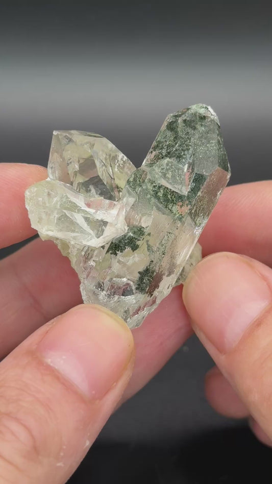 Quartz with Chlorite inclusions, Val Cavrein, Disentis, Grisons, Switzerland