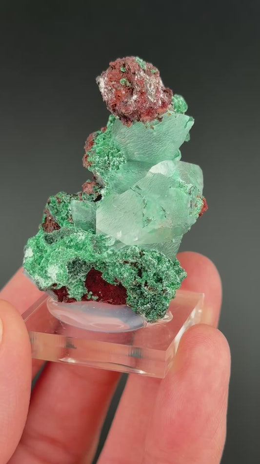 Calcite with Malachite, Bisbee, Cochise County, Arizona