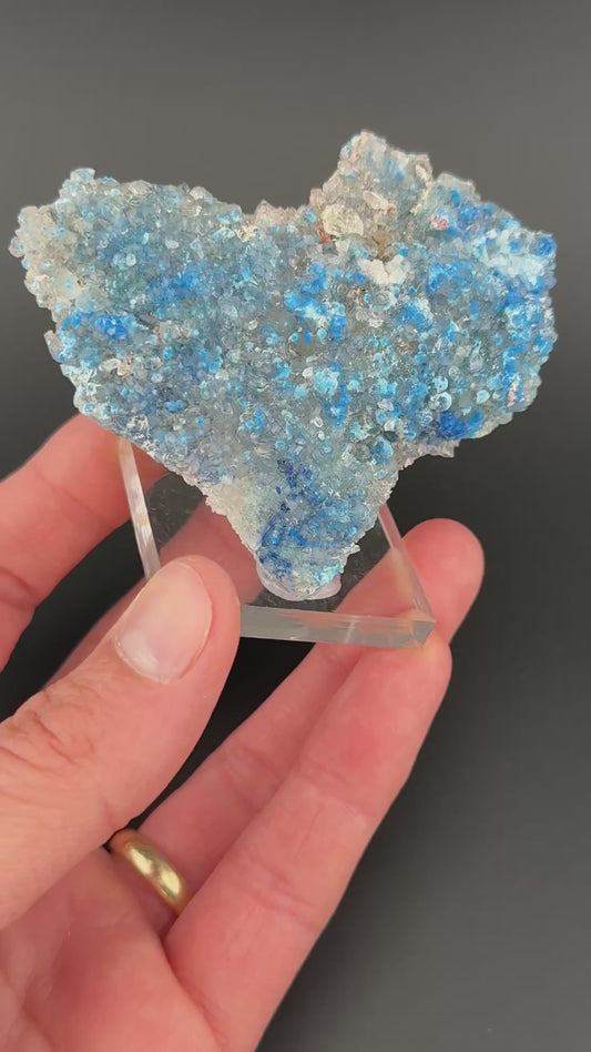 Shattuckite in Quartz, Milpillas Mine, Mexico